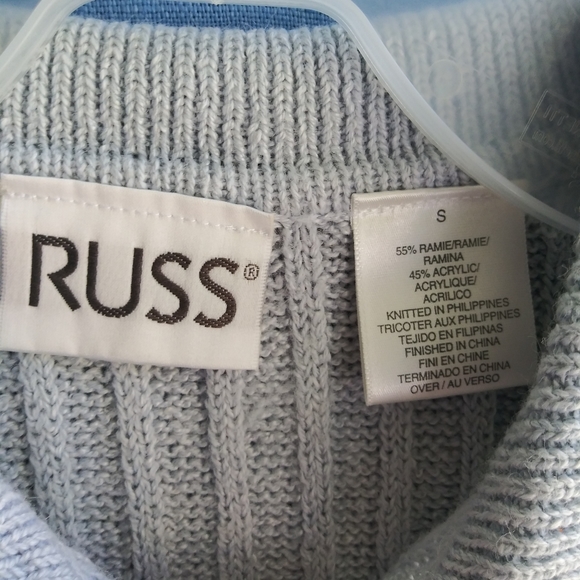 Russ Women's Size Small Blue Sweater Vest Top - Picture 4 of 5